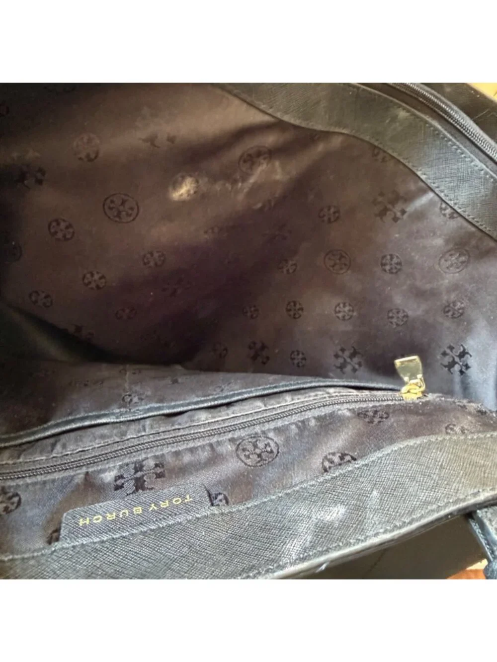 Tory Burch Women's Shoulder Bag Black Saffiano Leather Tote Handbag York Buckle